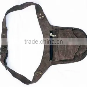 Suede Leather Hip Waist Pocket Belts/pure Leather Bum Bag Belt for Girls thumbnail-1