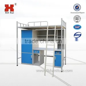 School Furniture Dormitory Steel Bunk Bed With Computer Desk and Wardrobe thumbnail-1