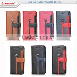 New Design Flip Wallet Crazy Horse Smart Leather Case for Iphone 5 5s 6 6s 7 Plus thumbnail-1
