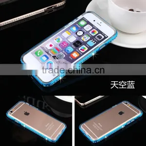 Aluminum Rhinstone Cover Case Diamond Bumper+TPU Cases Cover for Samsung Galaxy S6 Edge, Diamond Bumper Case for Samsung S6 thumbnail-6