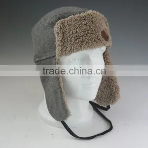 Fleece Winter Hat With Leather Patch thumbnail-6