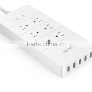 6 Outlet 5 Port USB Smart Power Strip US Plug CE UL ETL CETL Certictication Socket Electrical Plug Extension Cord thumbnail-1