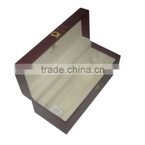Chinese Factories Wholesale Custom High-grade Leather Wine Box, Deep Red Gift Box thumbnail-2