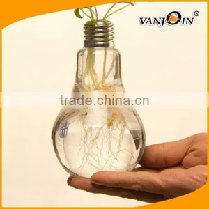 2017 Creative Light Bulb Plastic Beverage Tea Fruit Juice Drink Bottle Cup Plant Flower Vase thumbnail-1