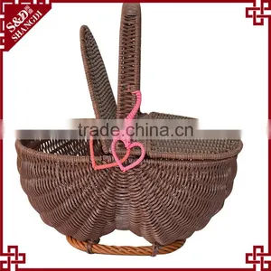S.D Washing Plastic Rattan Fruit and Gift Basket With Single Handle thumbnail-1