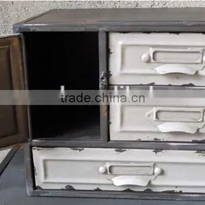 Small Industrial Vintage Retro Style 3 Drawers Metal Cabinet thumbnail-1