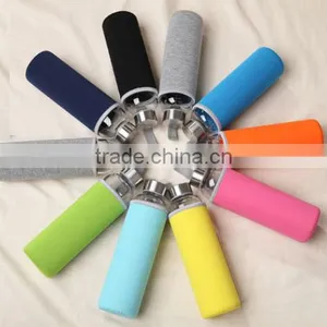 Haonai Sports Glass Water Bottle Custom Logo With Lids and Sleeves thumbnail-3