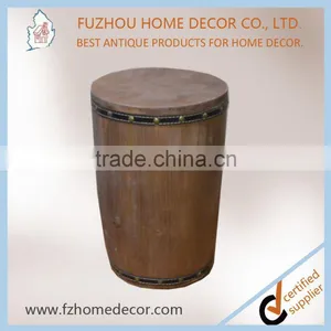 2017 Latest Antique Decorative Wooden Storage Organizer Cask With Barrel Shape thumbnail-2