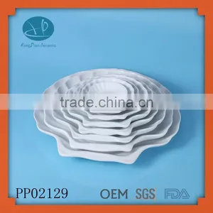 White Ceramic Sea Shell Plate,ceramic Shell Shape Plate Sets,hotel Used Dinner Plates thumbnail-1