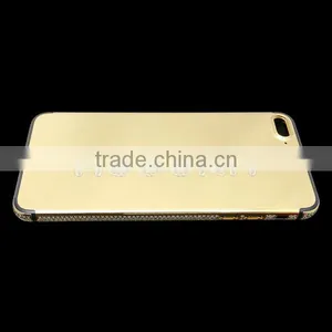 Luxury 24k Gold Plated Zircon Back Housing for IPhone 7 Plus Gold Diamond Back Cover thumbnail-4