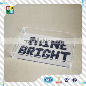Elegant Design Rectangle Acrylic Serving Tray, 2015 Custom Acrylic Dinner Tray for Hotel Use Serving Tray From China Low Price thumbnail-1