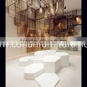 New Design Special Acrylic Solid Surface Public Contemporary Stool thumbnail-1