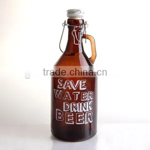 Amber Beer Glass Pitcher thumbnail-3