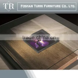 Modern Living Room Furniutre Glass Side Table With Wheels thumbnail-5