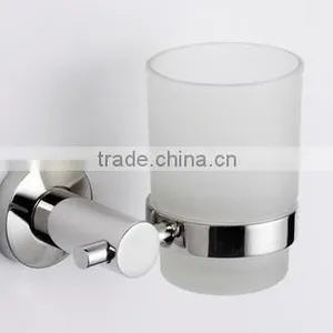 Wholesale Zinc Alloy Chrome Finishing Wall Hanger Single Tumbler Holder Glass Toothbrush Holder thumbnail-1