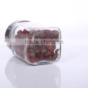 6oz Clear Sqaure Glass Spice Jars With Metal Screw Top Lid for Packaging thumbnail-2
