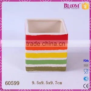 Handmade Square Shape Ceramic Balcony Flower Pots thumbnail-1