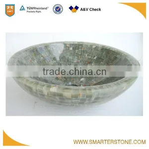 Yellow Wooden Marble Customised Hand Washing Bowls thumbnail-2