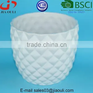 Pineapple Shape Glazed White Ceramic Garden Flower Pot thumbnail-3