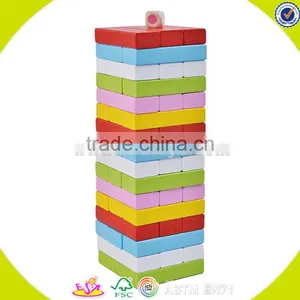 Wholesale Hot Sale 48 Pcs Wooden Toddler Stacking Bricks Toy Teaching Aid Wooden Toddler Stacking Bricks Toy W13D151 thumbnail-5