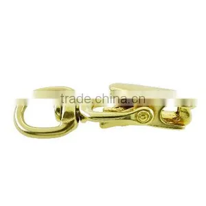 Solid Brass Swivel Eye Snap Hook With Clip, 5/8" Solid Brass Hook thumbnail-3