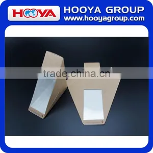 Disposable Brown Kraft Paper Sandwich Packing Box With Window,can Printing LOGO thumbnail-3