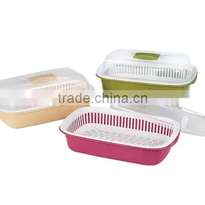 PP Plastic Kitchen Rectangle Dish Holder With Cover thumbnail-1