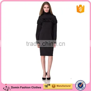 Guangzhou Domin Fashion New Styles 2017 Women Black Dress thumbnail-1