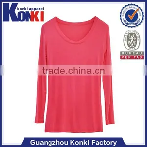 Cheap Plain Long Sleeve Loose t Shirt for Women thumbnail-1