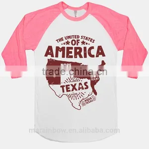 Cheap Wholesale Baseball Tees 100% Cotton Unisex Baseball T Shirt Custom Design 3/4 Raglan Sleeve Baseball T Shirt thumbnail-5