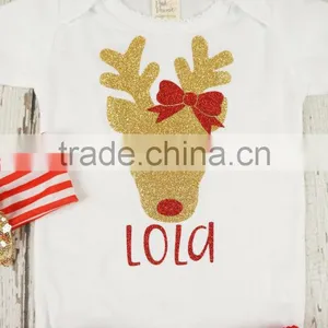 Toddler Girls First Christmas Gift Outfit Santa Baby Christmas Reindeer Sequnis Sets thumbnail-2