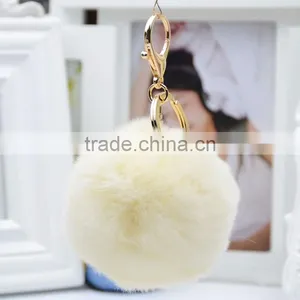 Myfur 2016 Factory Wholesale 100% Genuine Rabbit Fur Pom Pom Balls Keychain thumbnail-4