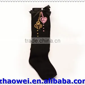 Bowknot Heart Printed Young Girls Tights thumbnail-4