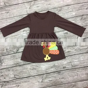 2017 Fall Newest Children Frocks Designs Turkey Pattern Embroidery Design Girls' Latest Dress Kids Clothing thumbnail-1