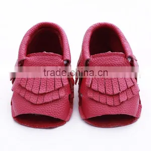 100% Cow Leather Baby Summer Fringed Moccs thumbnail-1