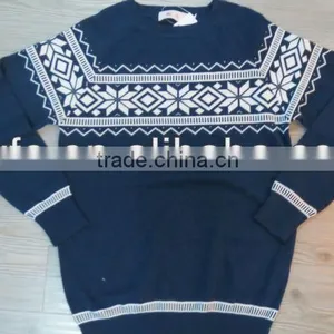 Snow Pattern Design 100% Acrylic Pullover Knitted Sweater thumbnail-1