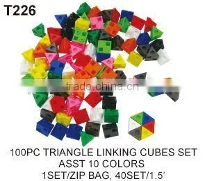 500g Colorful Plastic Intelligent Without Buckle Triangle Blocks Educational Toys For Kids thumbnail-3