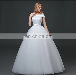 HS1630 2017 White Sheath Ruffle Long Puffy Prom Ball Gown Wedding Dresses Patterns thumbnail-6