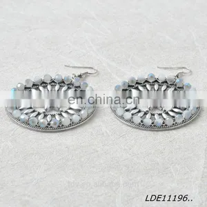 New Design Hollow Disc Crystal Earring Big Round Flower Earring thumbnail-3