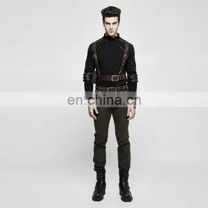 Punk Rave Men's Steampunk Chest Harness With Pocket S-238 thumbnail-4