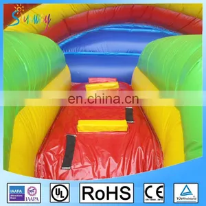 OEM Yello Blue Green Red Inflatable Combo Bouncers Moonwalk With Round Tunnel And Slide thumbnail-5
