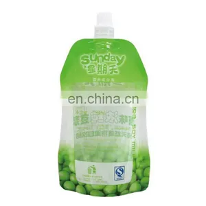 Custom Cheap Price Food Grade Stand up Soy Milk/juice/wine Packaging Spout Pouch With Tear Note thumbnail-4