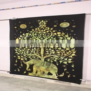 Royal Elephant Indian Wall Hanging Tree Of Life Tapestry Hippie Bedding Beach Throws Bedspread thumbnail-3