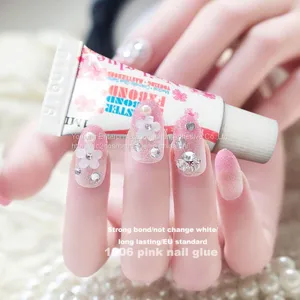 1g Pink Nail Glue Liquid Cyanoacrylate Nail Art for Fake Nail thumbnail-1