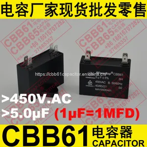 450V.AC 5.0uF±5% CBB61 Capacitor for Air Conditioner thumbnail-3