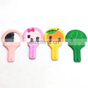 Silicone Cosmetic Pocket Mirror With Handles Fancy Design Cartoon Pattern Pocket Mirror thumbnail-3