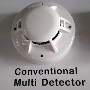 24V Combination Smoke and Heat Detector Multi Detector 4 Wire Smoke Heat Alarm Sensor for Fire Alarm System thumbnail-1