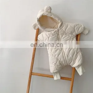 Toddler Cotton Romper Baby Winter Coat Zipper Long Sleeve Cute Baby Snowsuit 2020 Hoodie thumbnail-2