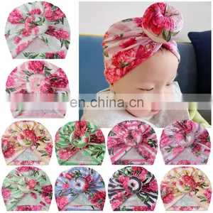 Baby Girl Hat Flower Turban Hat Kids Beanie Baby Hat for Girls Hats Baby Cap Infant Accessories thumbnail-5