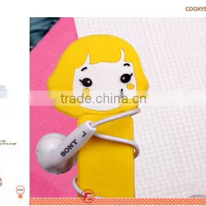 Hottest Little Girl Silicone Earphone Winder Lines Cable Winder thumbnail-1